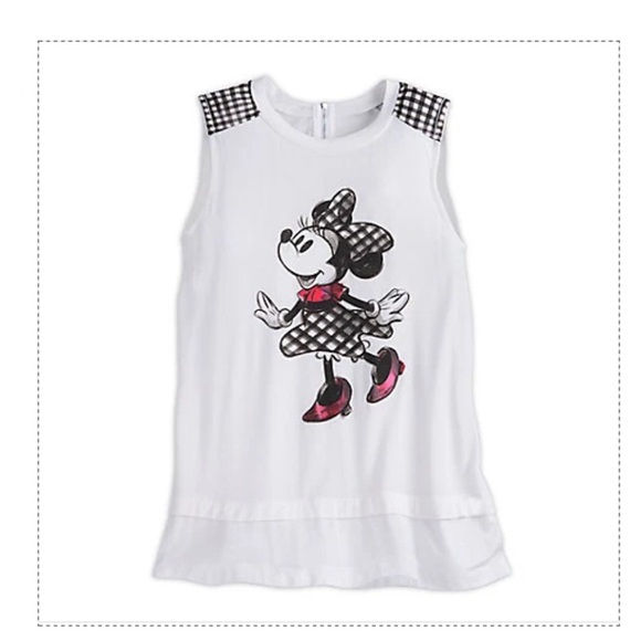 Disney White Sleeveless Top with Ginham Minnie - Picture 3 of 9